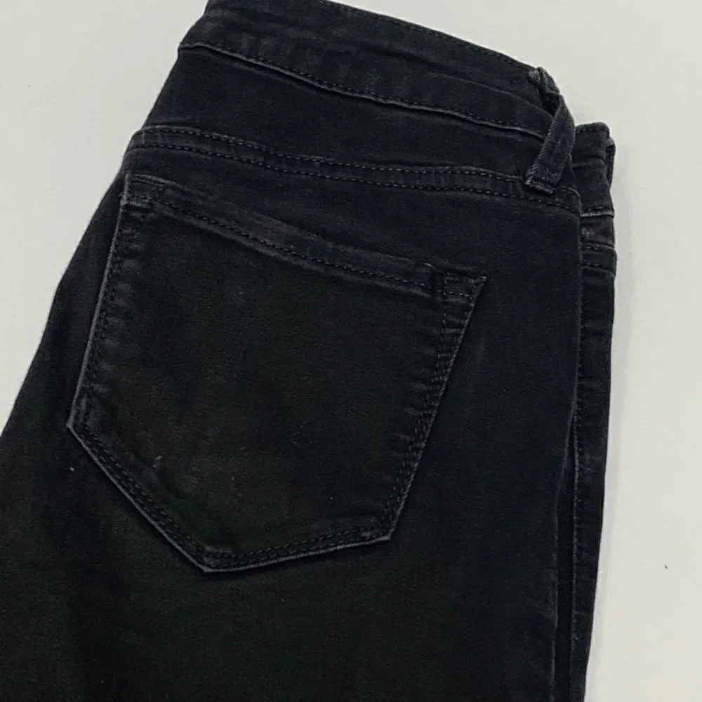 Old Navy Women's Jeans Rockstar Skinny Mid-Rise Slim Fit Black Dark Wash Size 4R